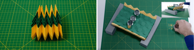 origami. simulación puente